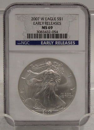 E-TRANSFER ONLY - 2007 W 1oz. SILVER EAGLE - NGC MS-69 - EARLY RELEASES