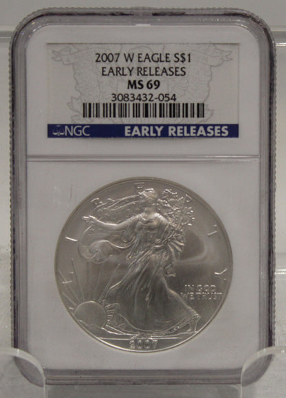 E-TRANSFER ONLY - 2007 W 1oz. SILVER EAGLE - NGC MS-69 - EARLY RELEASES