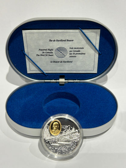 [AUCTION ONLY]  1991 $20 1oz AVIATION SERIES ONE (4) DE HAVILLAND BEAVER - STERLING SILVER