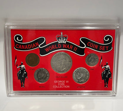 [AUCTION ONLY] CANADIAN WORLD WAR II 5-COIN SET: GEORGE VI COIN COLLECTION
