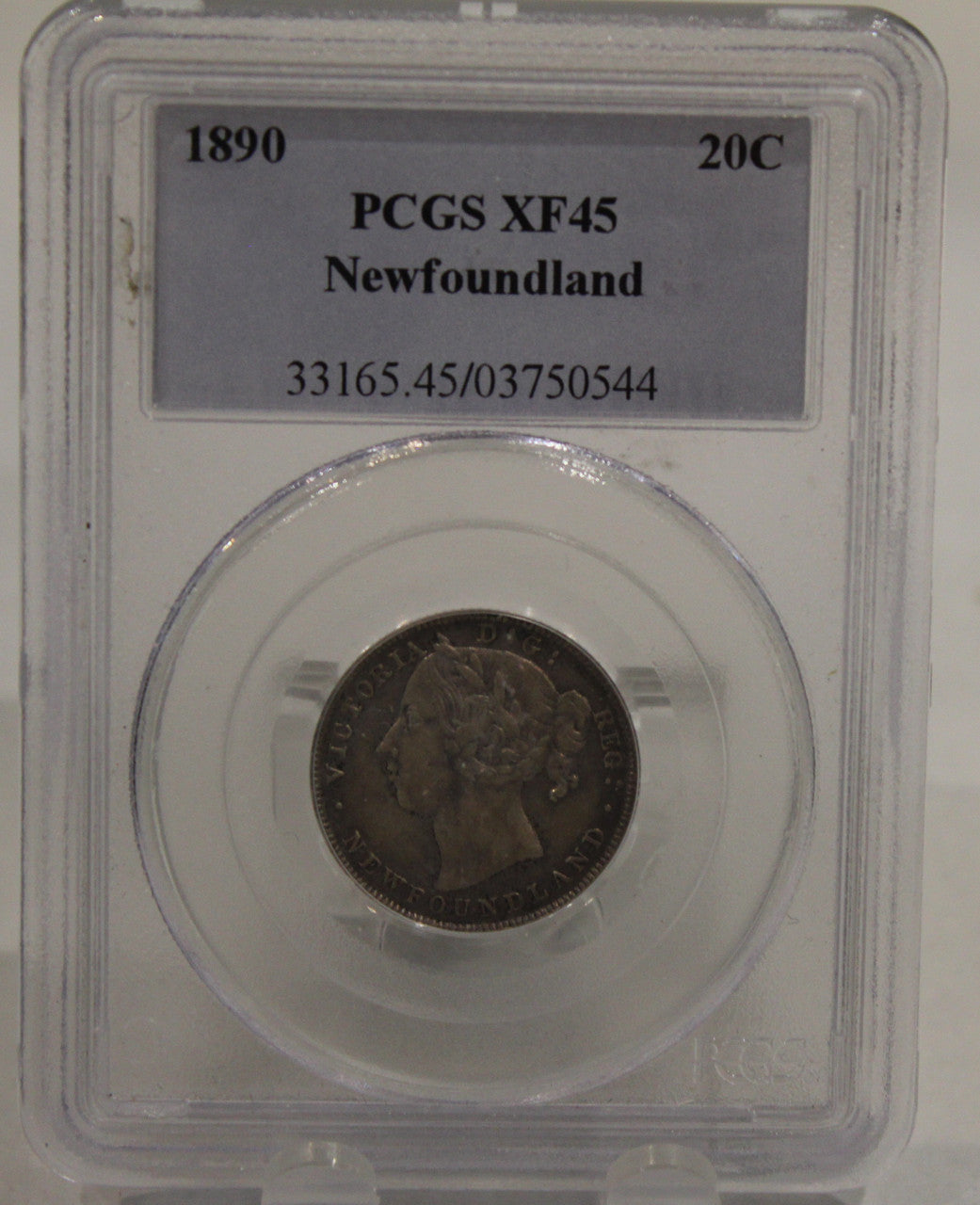 1890 NEWFOUNDLAND 20-CENT COIN - XF45