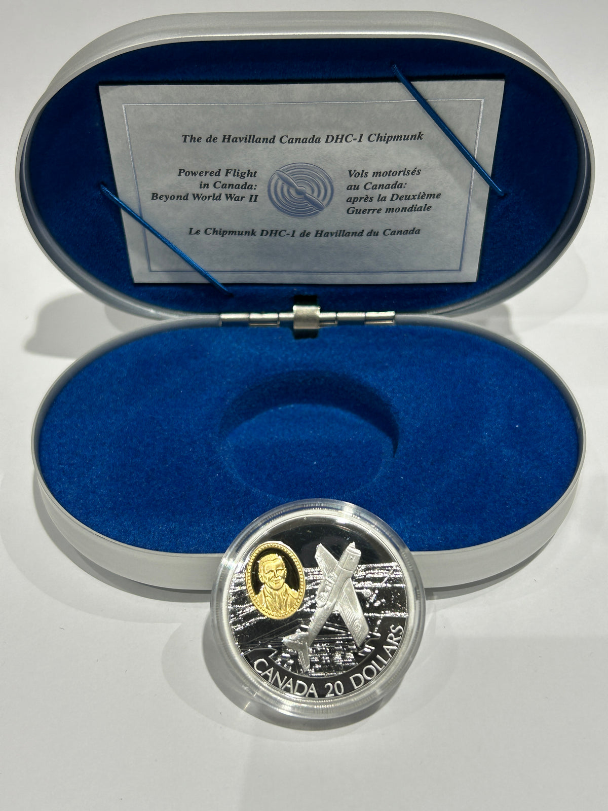 [AUCTION ONLY] 1995 1oz $20 DHC-1 CHIPMUNK - 2-2 STERLING SILVER