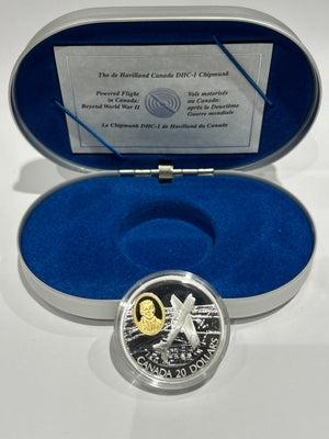 [AUCTION ONLY] 1995 1oz $20 DHC-1 CHIPMUNK - 2-2 STERLING SILVER