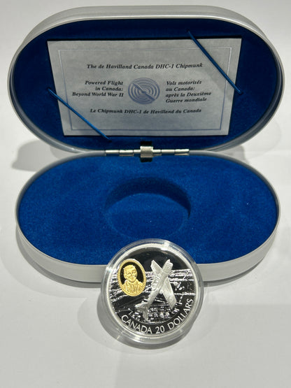 [AUCTION ONLY] 1995 1oz $20 DHC-1 CHIPMUNK - 2-2 STERLING SILVER