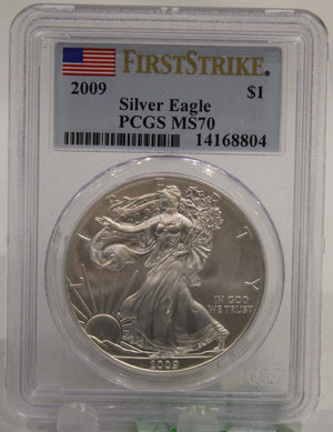 E-TRANSFER ONLY - 2009 1oz. SILVER EAGLE - MS-70 - FIRST STRIKE