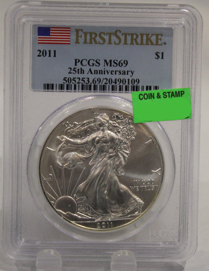 E-TRANSFER ONLY - 2011 1oz. SILVER EAGLE - MS-69 - FIRST STRIKE