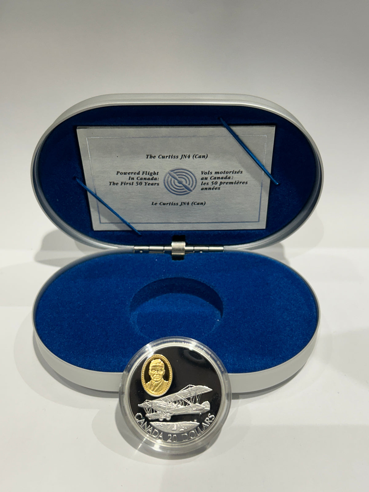 [AUCTION ONLY] 1992 1oz $20 THE CURTISS JN4 (CAN) AVIATION COIN STERLING SILVER