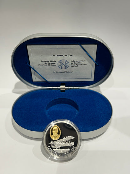 [AUCTION ONLY] 1992 1oz $20 THE CURTISS JN4 (CAN) AVIATION COIN STERLING SILVER