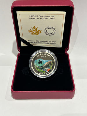 [AUCTION ONLY] 2017 1oz $20 UNDER THE SEA: SEA TURTLE FINE SILVER COIN