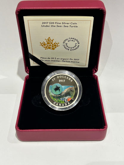 [AUCTION ONLY] 2017 1oz $20 UNDER THE SEA: SEA TURTLE FINE SILVER COIN