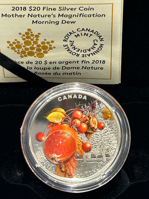 [AUCTION ONLY] 2018 1oz $20 MOTHER NATURE'S MAGNIFICATION: MORNING DEW FINE SILVER COIN