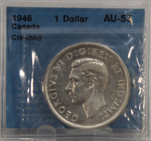 1946 FWL CIRCULATION 1-DOLLAR COIN - AU-55 (CLEANED)