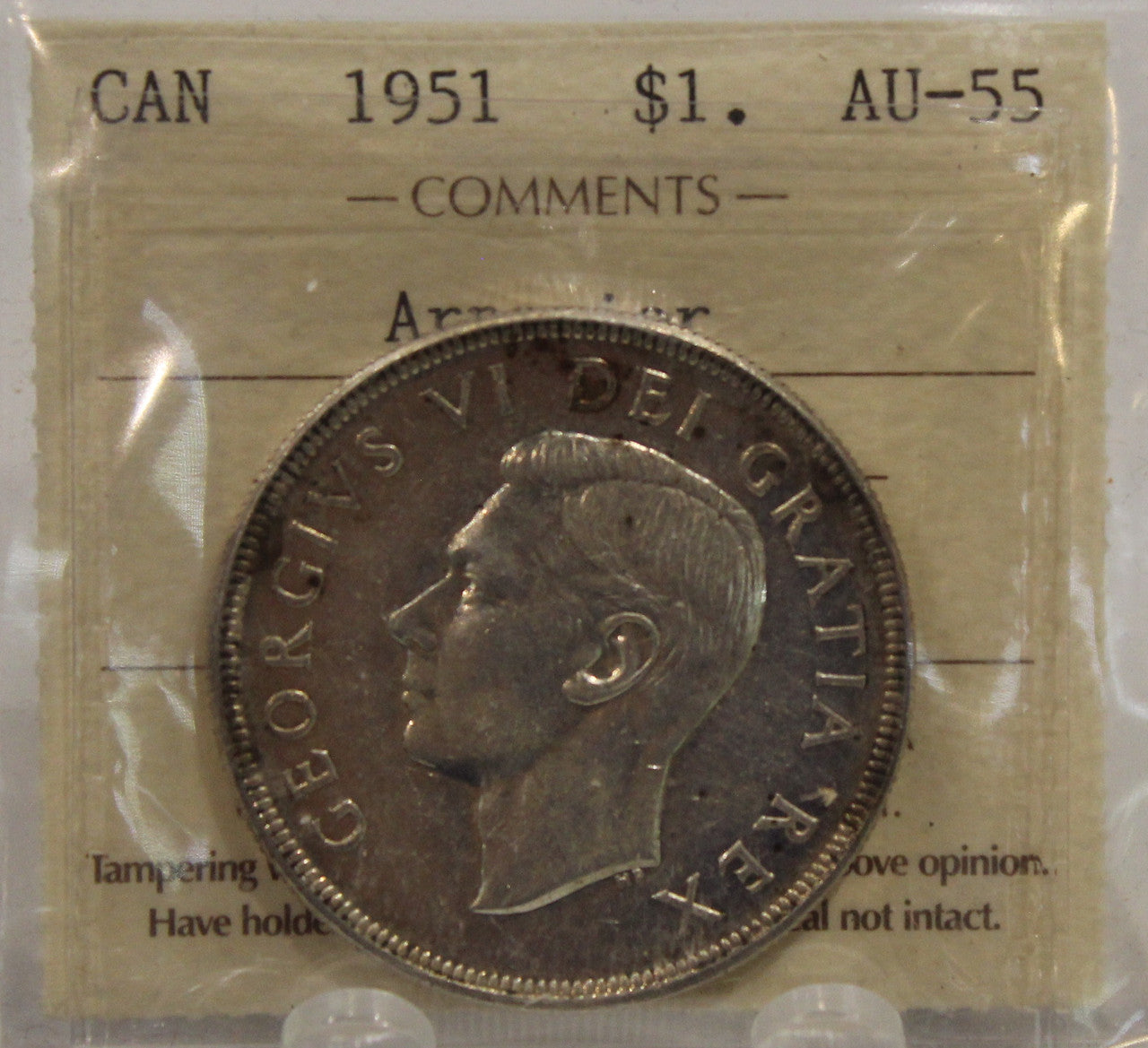1951 ARNPRIOR CIRCULATION 1-DOLLAR COIN - AU-55