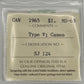 1965 CANADA CIRCULATION SILVER DOLLAR - TYPE V; CAMEO - MS-63 - AS PICTURED