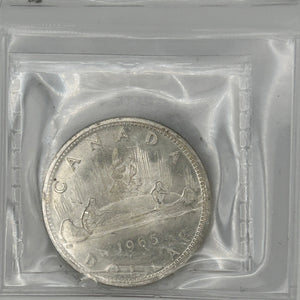 1965 CANADA CIRCULATION SILVER DOLLAR - TYPE V; CAMEO - MS-63 - AS PICTURED