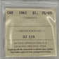 1963 CANADA CIRCULATION SILVER DOLLAR  - PL-65 - AS PICTURED
