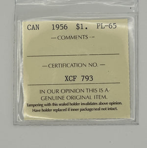 1956 CANADA CIRCULATION SILVER DOLLAR; PL-65 - AS PICTURED
