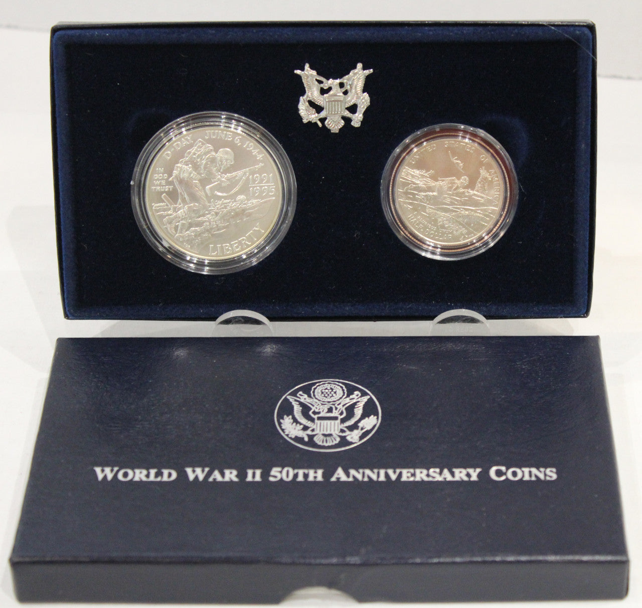 1995 WORLD WAR II 50TH ANNIVERSARY TWO-COIN UNCIRCULATED SET