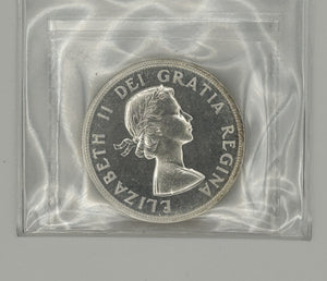 1957 CANADA CIRCULATION SILVER DOLLAR; PL-65 - AS PICTURED