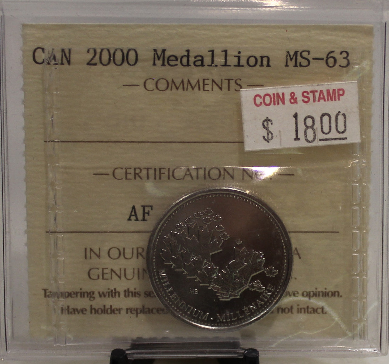 2000 CANADA CIRCULATION MEDALLION - MS-63