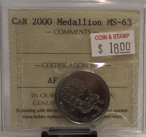 2000 CANADA CIRCULATION MEDALLION - MS-63