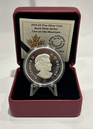 [AUCTION ONLY] 2014 $5 BANK NOTE SERIES: LION ON THE MOUNTAIN FINE SILVER COIN