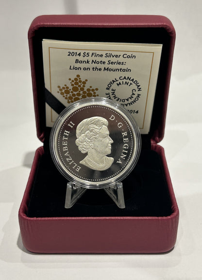 [AUCTION ONLY] 2014 $5 BANK NOTE SERIES: LION ON THE MOUNTAIN FINE SILVER COIN