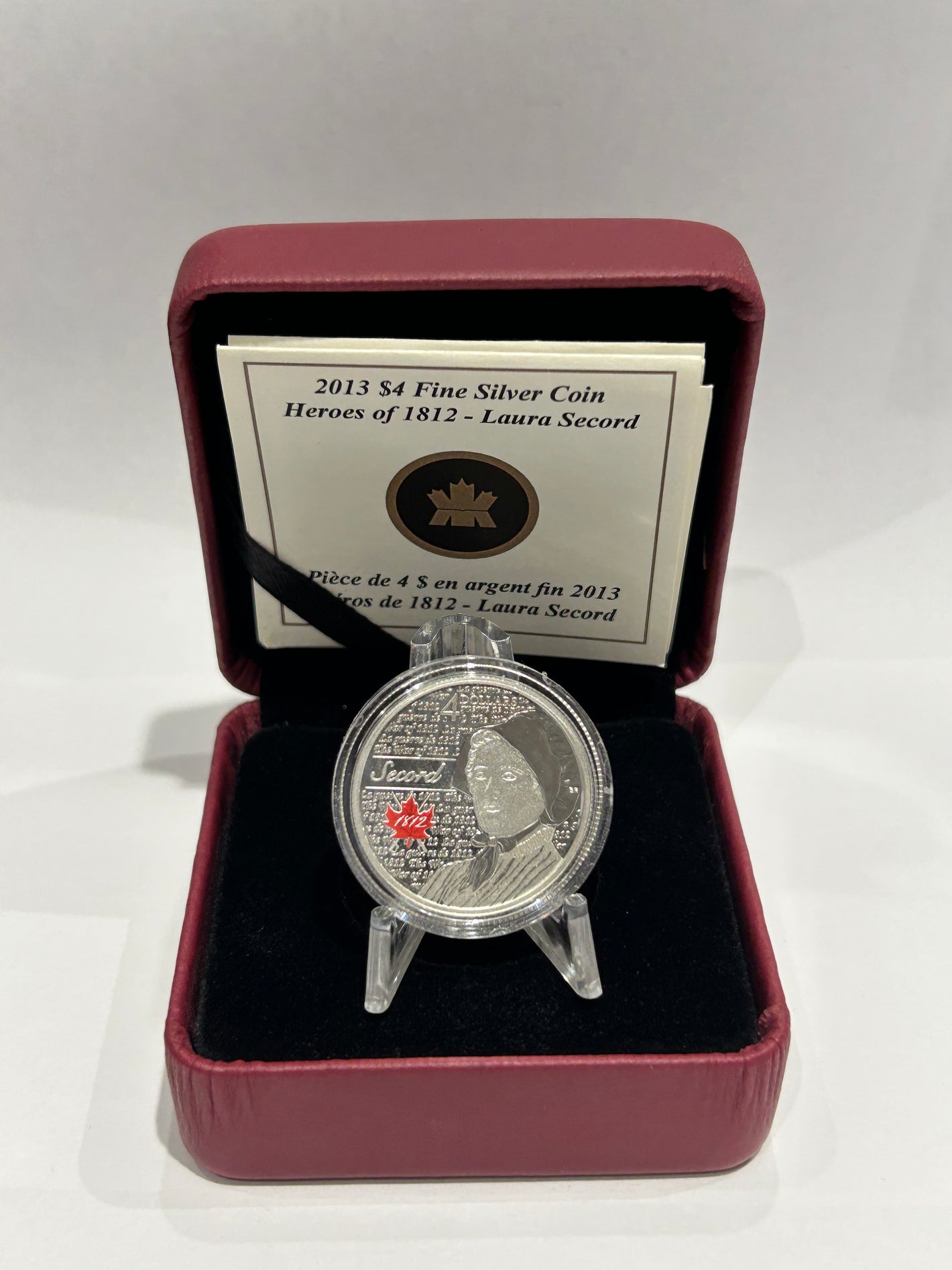 [AUCTION ONLY] 2013 $4 HEROES OF 1812 - LAURA SECORD - FINE SILVER COIN