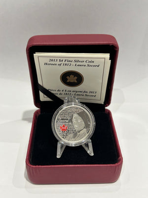 [AUCTION ONLY] 2013 $4 HEROES OF 1812 - LAURA SECORD - FINE SILVER COIN