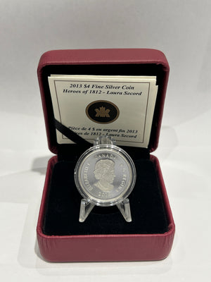 [AUCTION ONLY] 2013 $4 HEROES OF 1812 - LAURA SECORD - FINE SILVER COIN