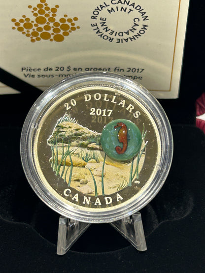[AUCTION ONLY] 2017 $20 UNDER THE SEA - SEAHORSE - FINE SILVER COIN