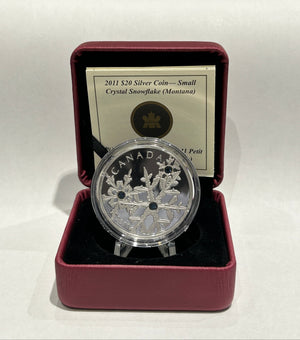[AUCTION ONLY] 2011 $20 SMALL CRYSTAL SNOWFLAKE FINE SILVER COIN