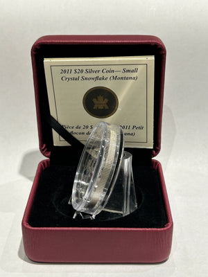 [AUCTION ONLY] 2011 $20 SMALL CRYSTAL SNOWFLAKE FINE SILVER COIN