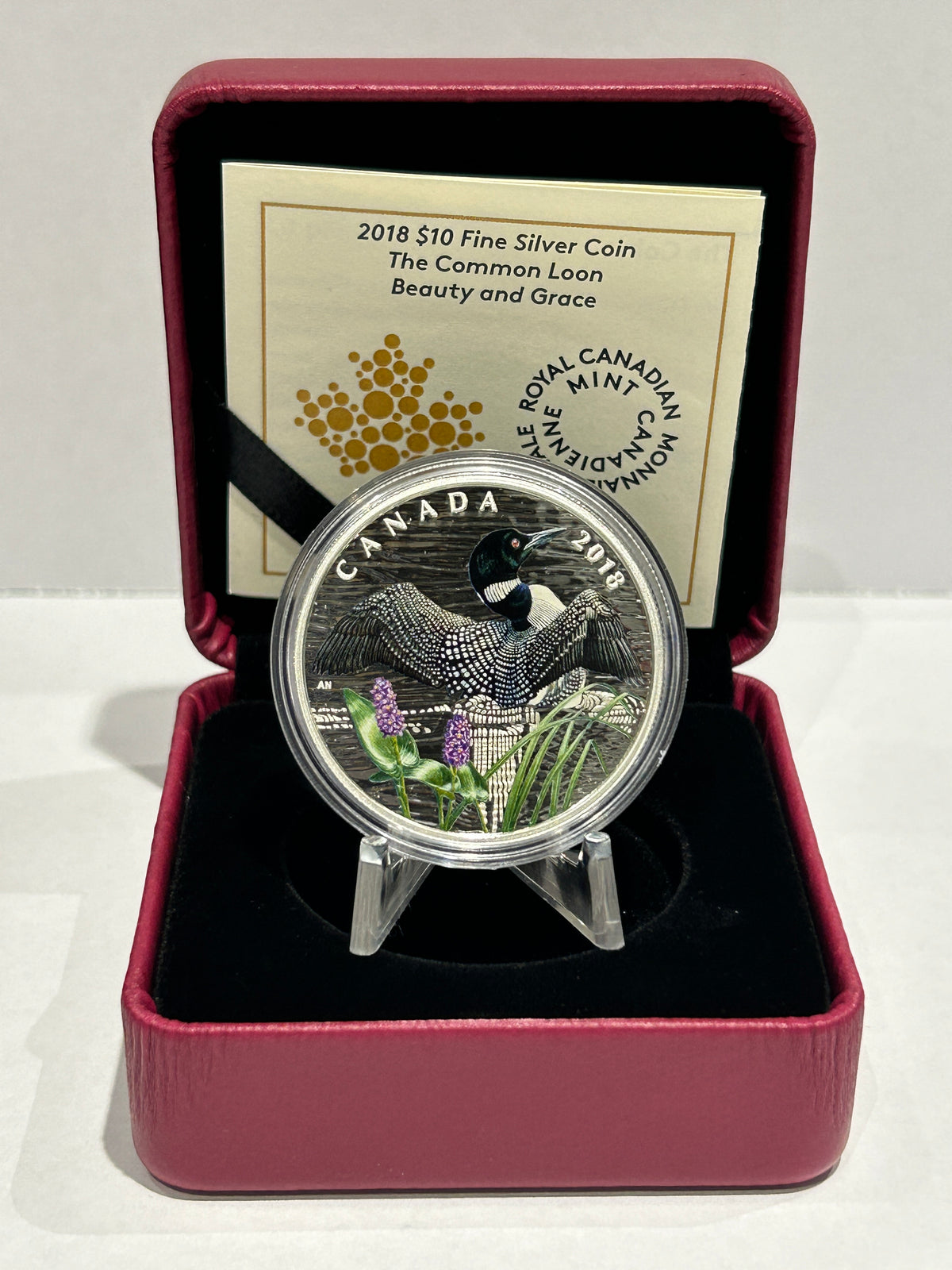 [AUCTION ONLY] 2018 $10 THE COMMON LOON BEAUTY AND GRACE FINE SILVER COIN