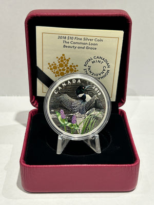 [AUCTION ONLY] 2018 $10 THE COMMON LOON BEAUTY AND GRACE FINE SILVER COIN