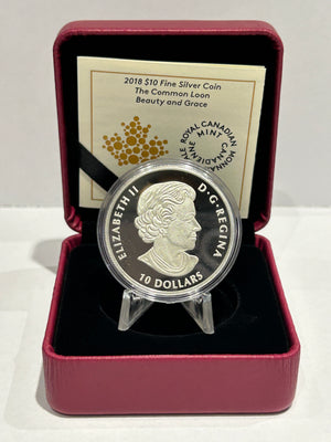 [AUCTION ONLY] 2018 $10 THE COMMON LOON BEAUTY AND GRACE FINE SILVER COIN