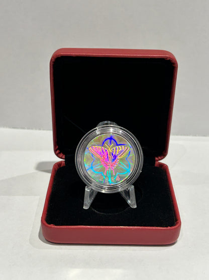 [AUCTION ONLY] 2004 BUTTERFLY COLLECTION TIGER SWALLOWTAIL HOLOGRAPHIC 50 CENT COIN