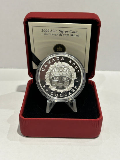 [AUCTION ONLY] 2009 1OZ $20 SUMMER MOON MASK FINE SILVER COIN