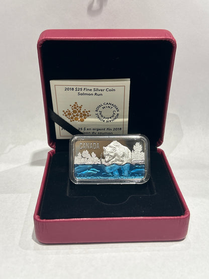 [AUCTION ONLY] 2018 1.5OZ $25 SALMON RUN FINE SILVER COIN