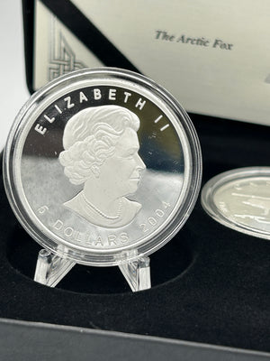 [AUCTION ONLY] 2004 ARCTIC FOX PURE SILVER FRACTIONAL 4-COIN PROOF SET
