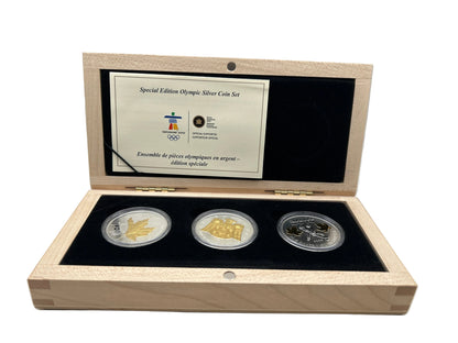 [AUCTION ONLY] 2010 VANCOUVER OLYMPIC SPECIAL EDITION SILVER MAPLE LEAF BULLION 3-COIN SET