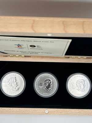 [AUCTION ONLY] 2010 VANCOUVER OLYMPIC SPECIAL EDITION SILVER MAPLE LEAF BULLION 3-COIN SET