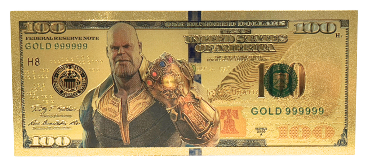 $100 MARVEL: THANOS NOVELTY GOLD FOIL NOTES