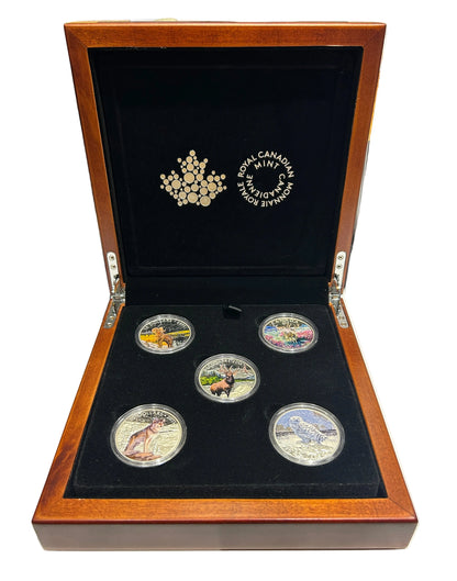 [AUCTION ONLY] 2015–2016 $20 FINE SILVER COINS – ICONIC ANIMALS 5-COIN SET