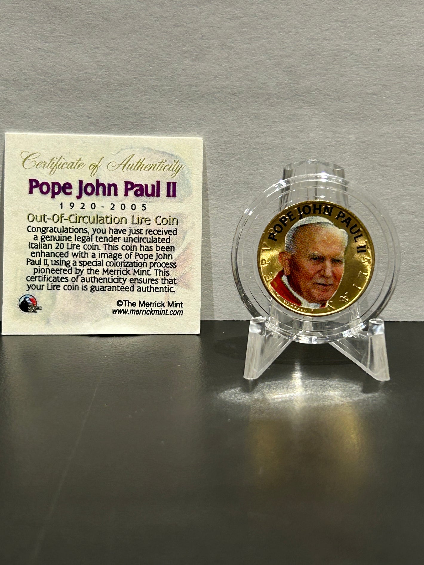 1920-2005 POPE JOHN PAUL: OUT OF CIRCULATION LIRE COIN
