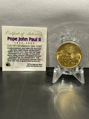 1920-2005 POPE JOHN PAUL: OUT OF CIRCULATION LIRE COIN