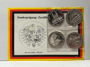 1993-1994 GERMAN 4-COIN SET: SONDERPRAGUNG-ZERTIFIKAT