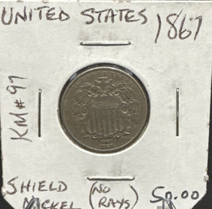 1867 UNITED STATES NICKEL