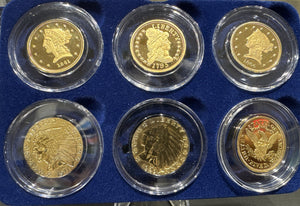 $5 MINT MARK TRIBUTE PROOF COLLECTION (24K GOLD PLATED) (3.5oz total)