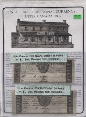 1839 W. & J.BELL FRACTIONAL CURRENCY UPPER CANADA